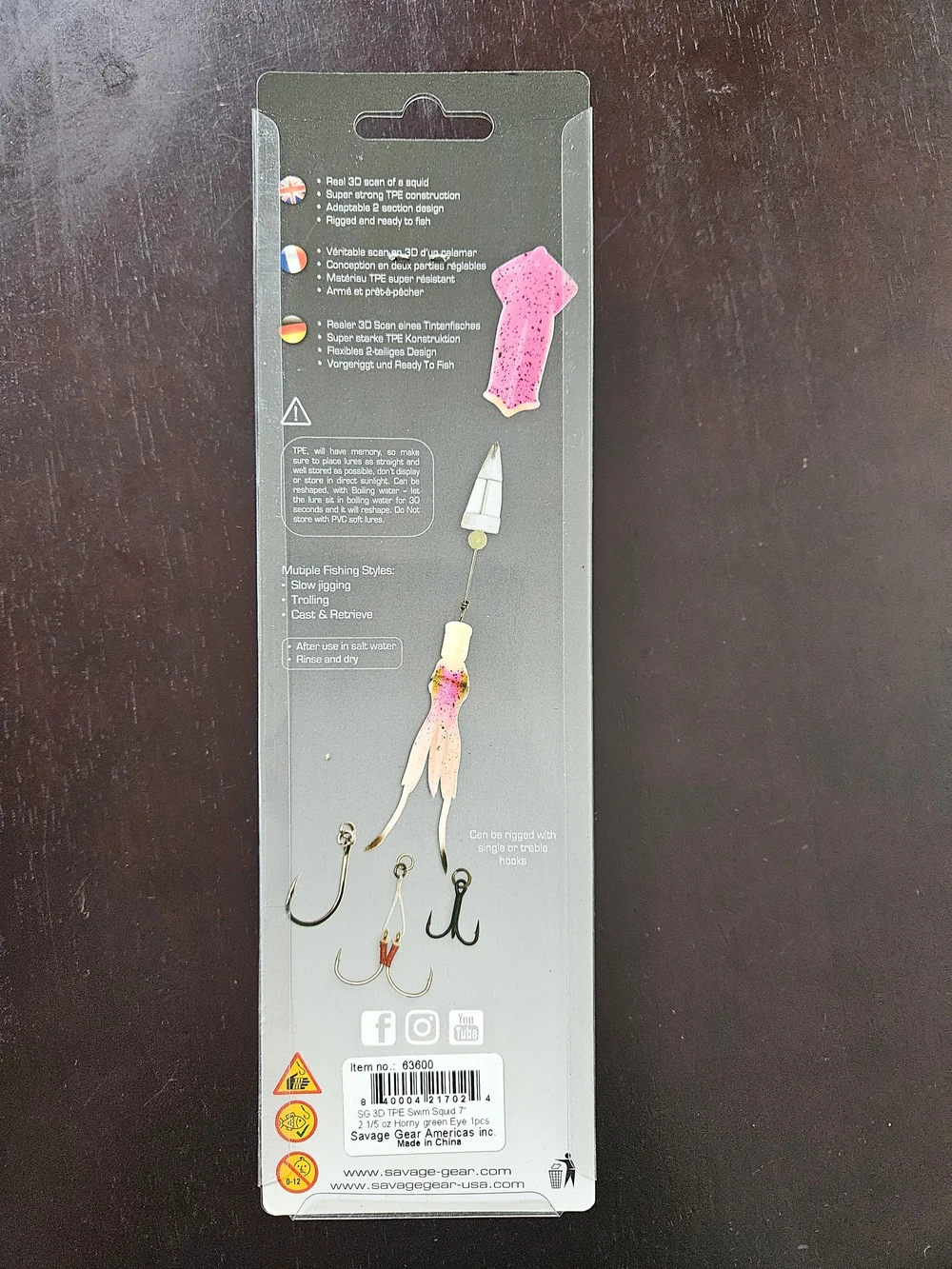 Savage Salt Swim Squid 188 - Purple/Gold Lure